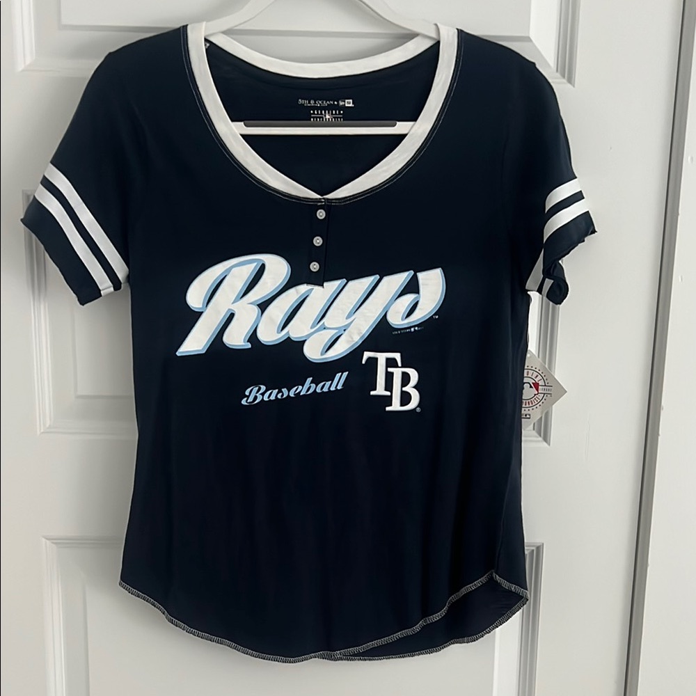 Navy Blue Rays Baseball T-Shirt